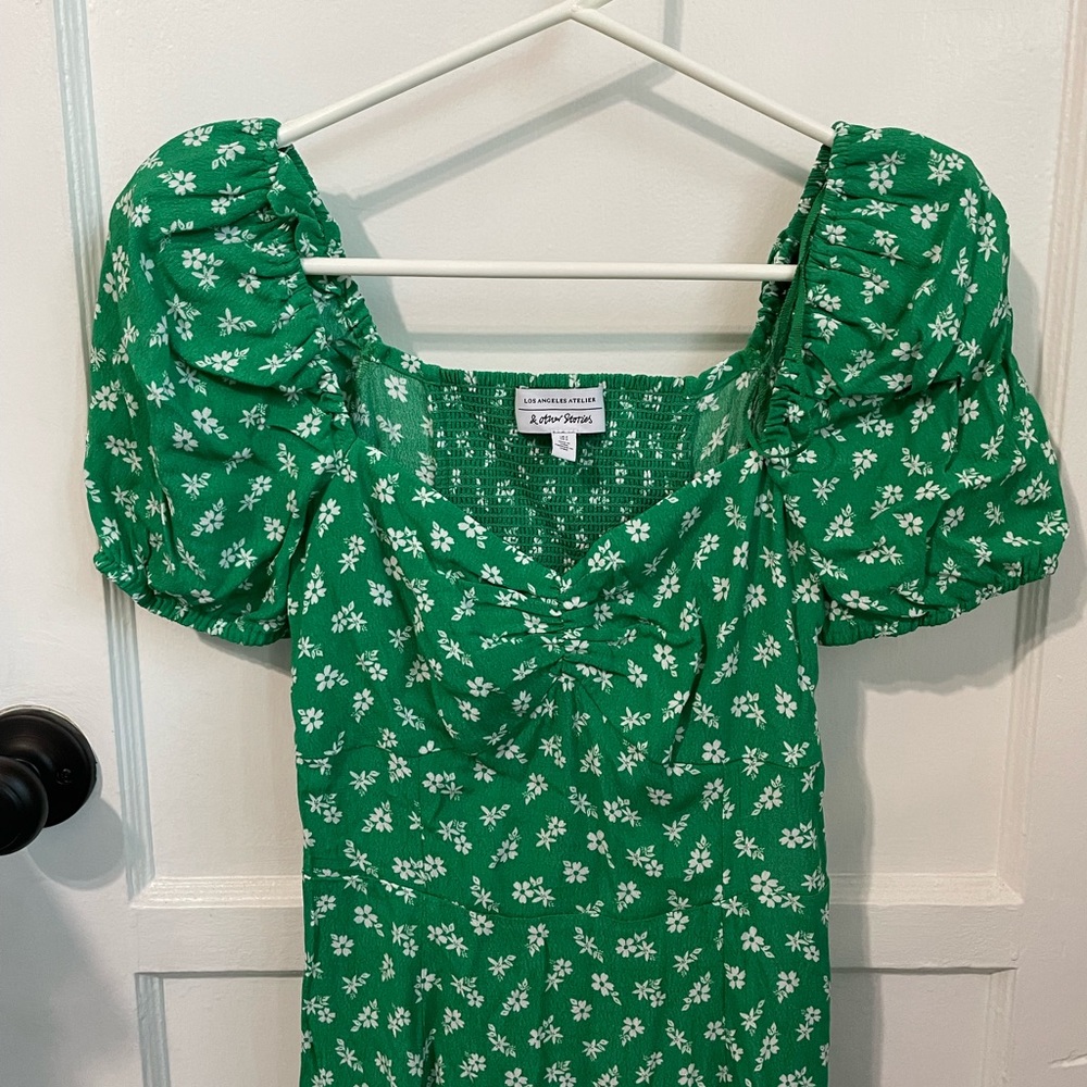 & Other Stories Green Floral Dress size 2